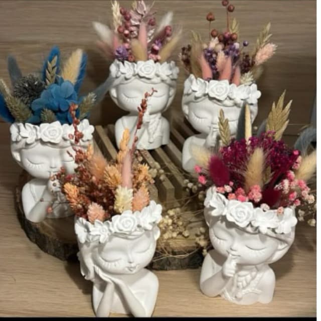 Vaso de Flor Bonequinha artificial decorativa sala de estar mesa de cabeceira