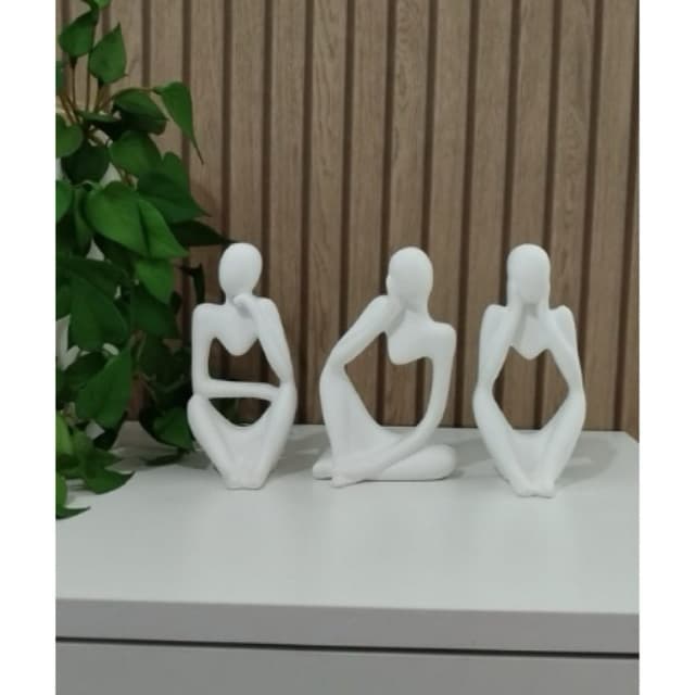 kit 3 bonecos decorativos sala de estar