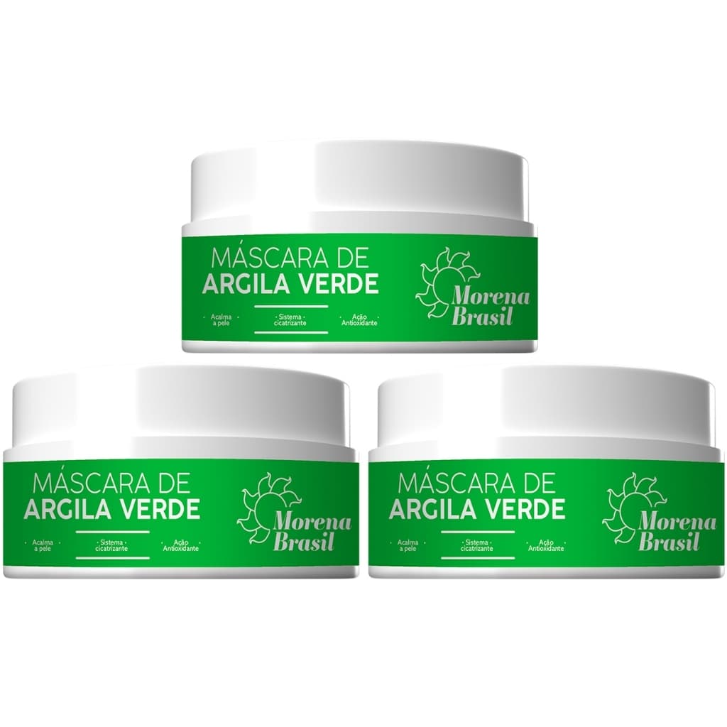 Máscara de Argila Verde Morena Brasil 🔅 Reduz Oleosidade e Purifica a Pele!