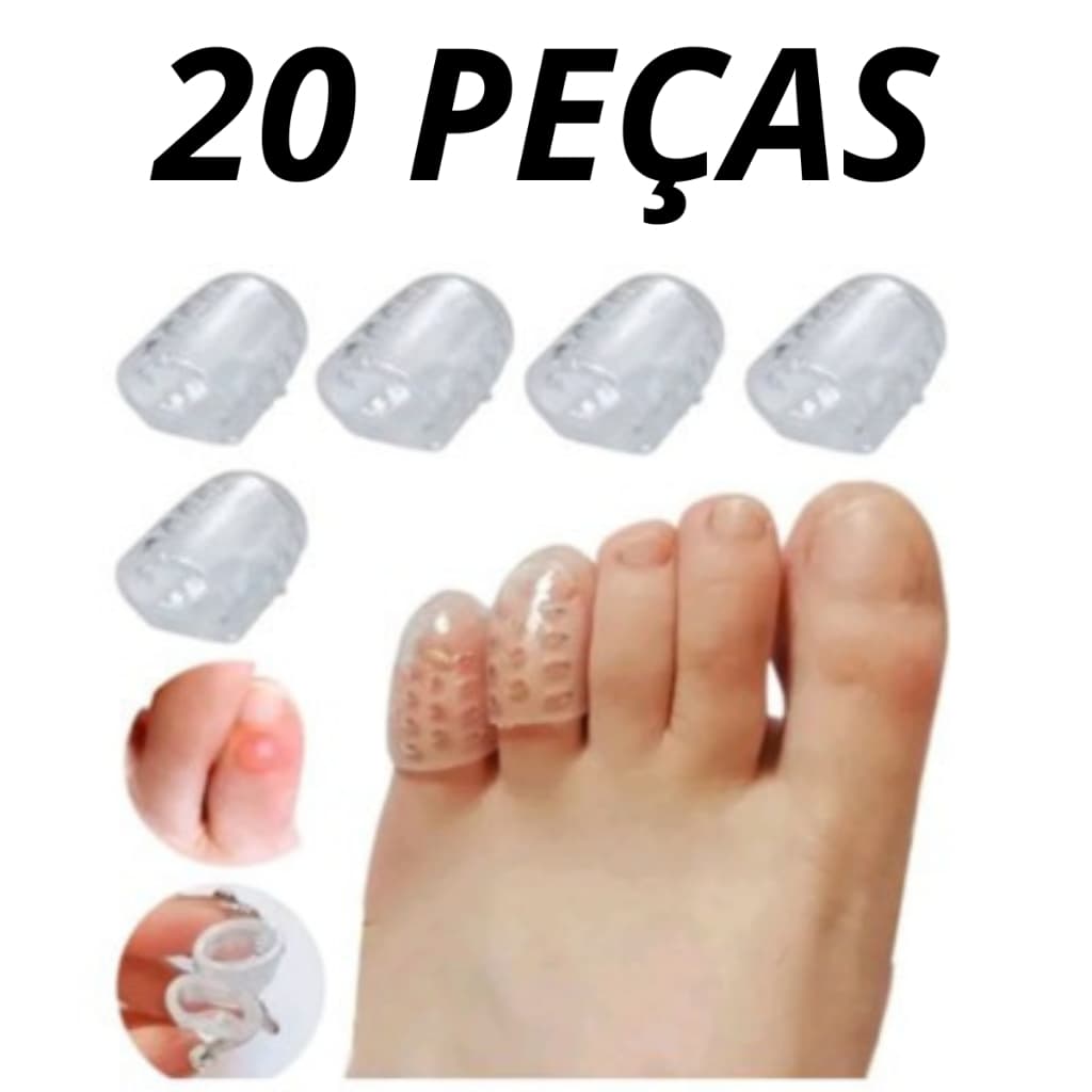 Kit 20 Peças Dedeiras Para Dedo Dos Pé Protetor Calo Unha Encravada Silicone
