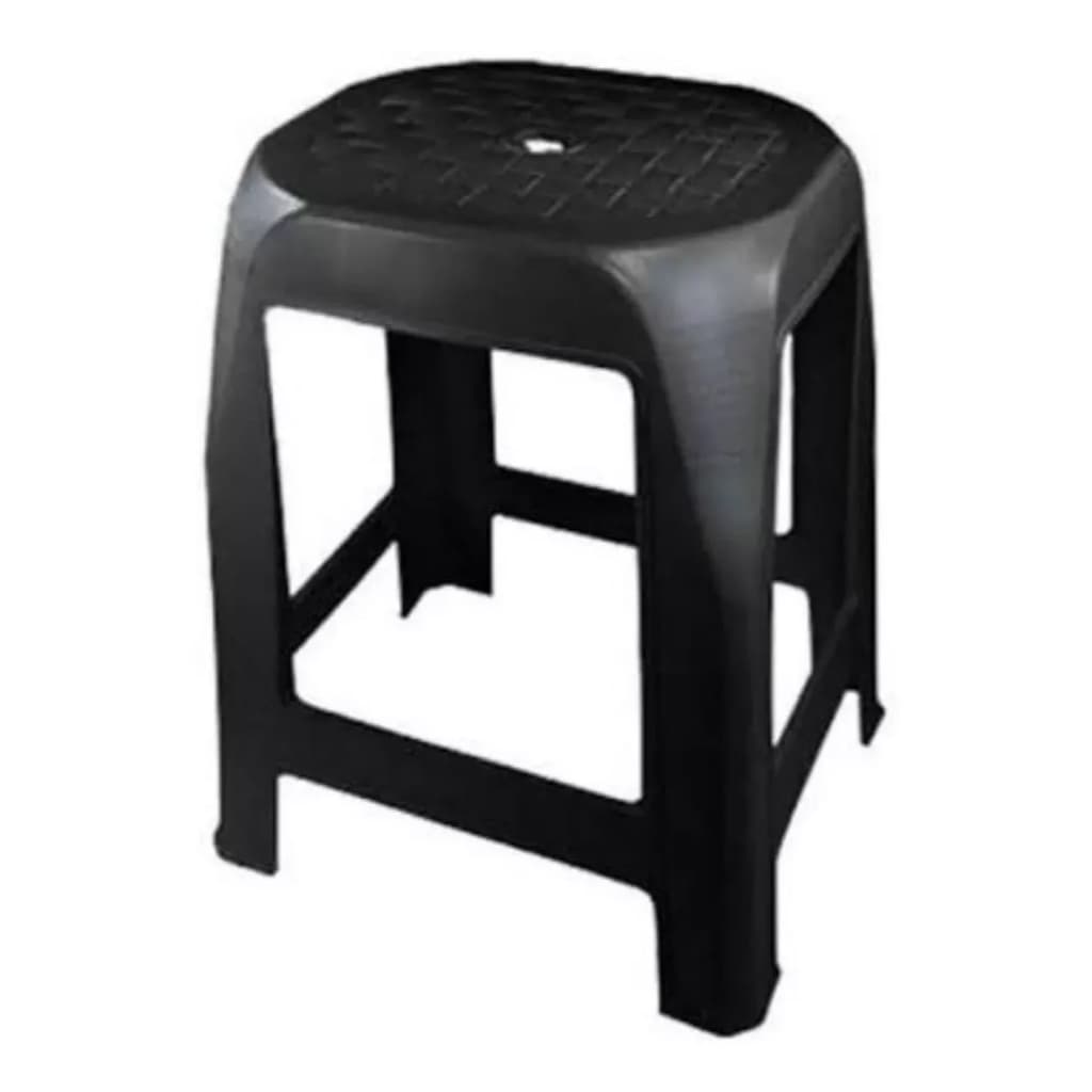 Banquinhos Plástico Banqueta Banco 100kg Resistente cor preto para cozinha e festa