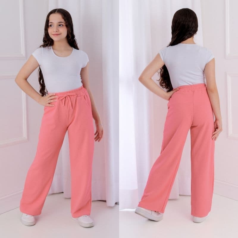 Calça Pantalona Juvenil Tecido Malha Crepe (6 ao 14) roupas Infantis