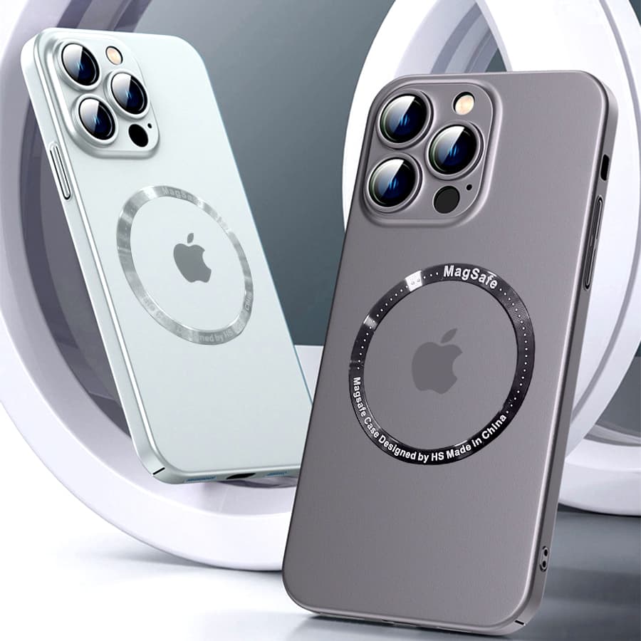 Capa Magsafe simples para iPhone 11 12 12 pro max 13 13 pro max 14 14 plus 14 pro max com proteção magnética e de lente