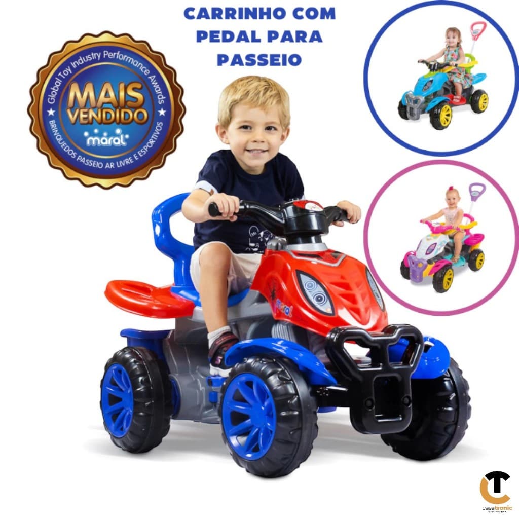 Quadriciclo Infantil Homem Aranha Jip Jip Motoca Carrinho De Passeio Spider Carrinho de Brinquedo Empurrar Andador Brinq