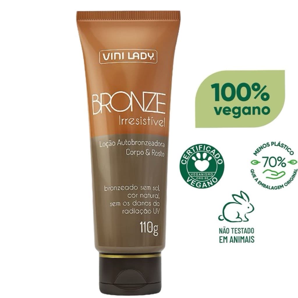 Loção Autobronzeadora Bronze Irresistível Creme Bronzeador sem Sol, Não Oleosa e Com Fragrância Suave