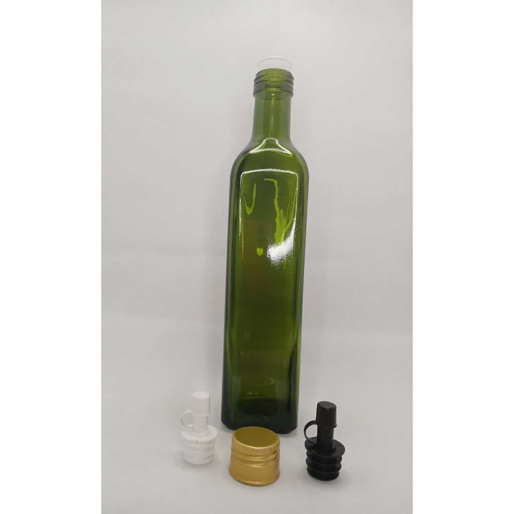 GALHETEIRO VIDRO QUADRADO 500ML VERDE KIT 01 UNID.- AZEITE/VINAGRE COZINHA COM BICO DOSADOR