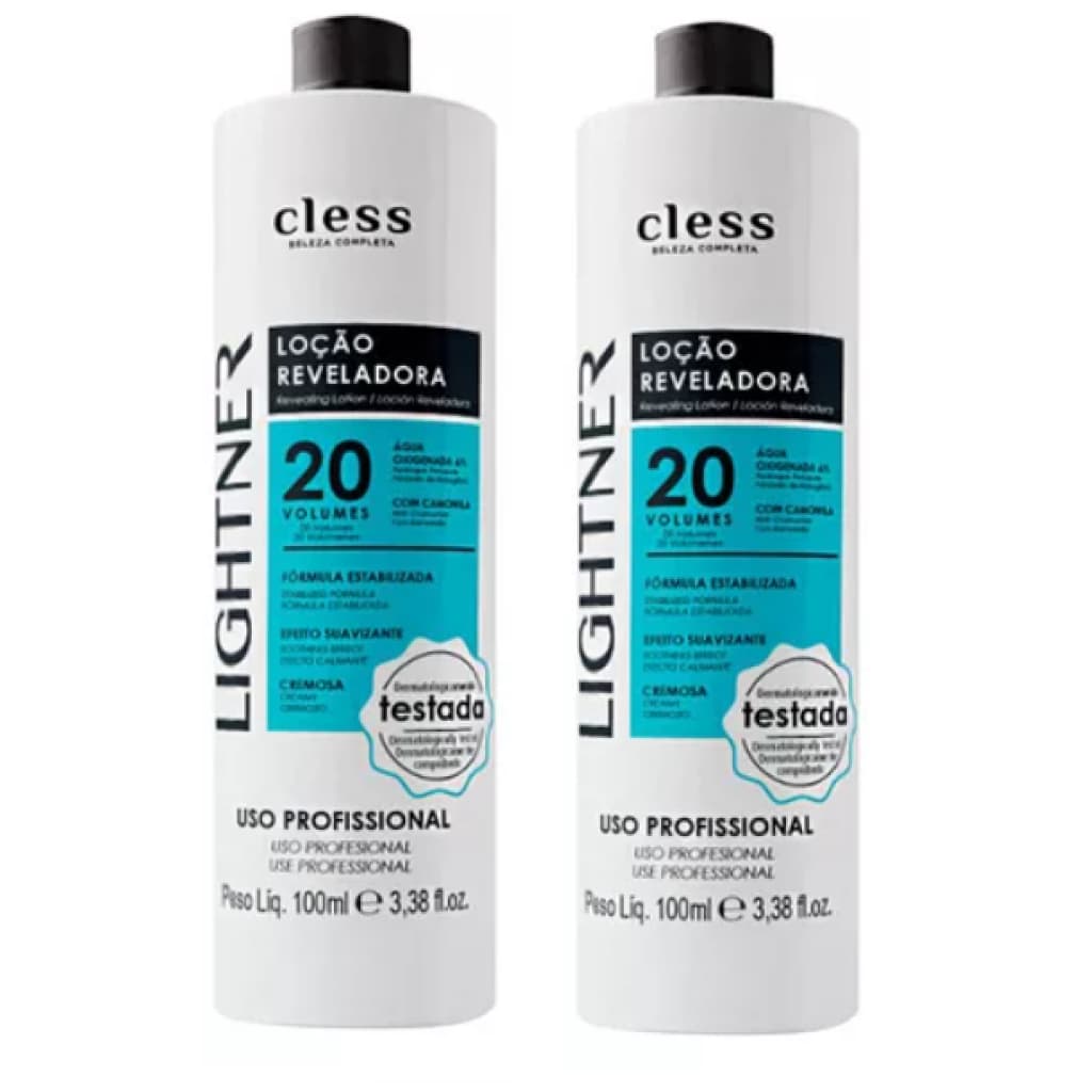 Kit 2 Agua Oxigenada Cless Lightner 20 Volumes 100ml