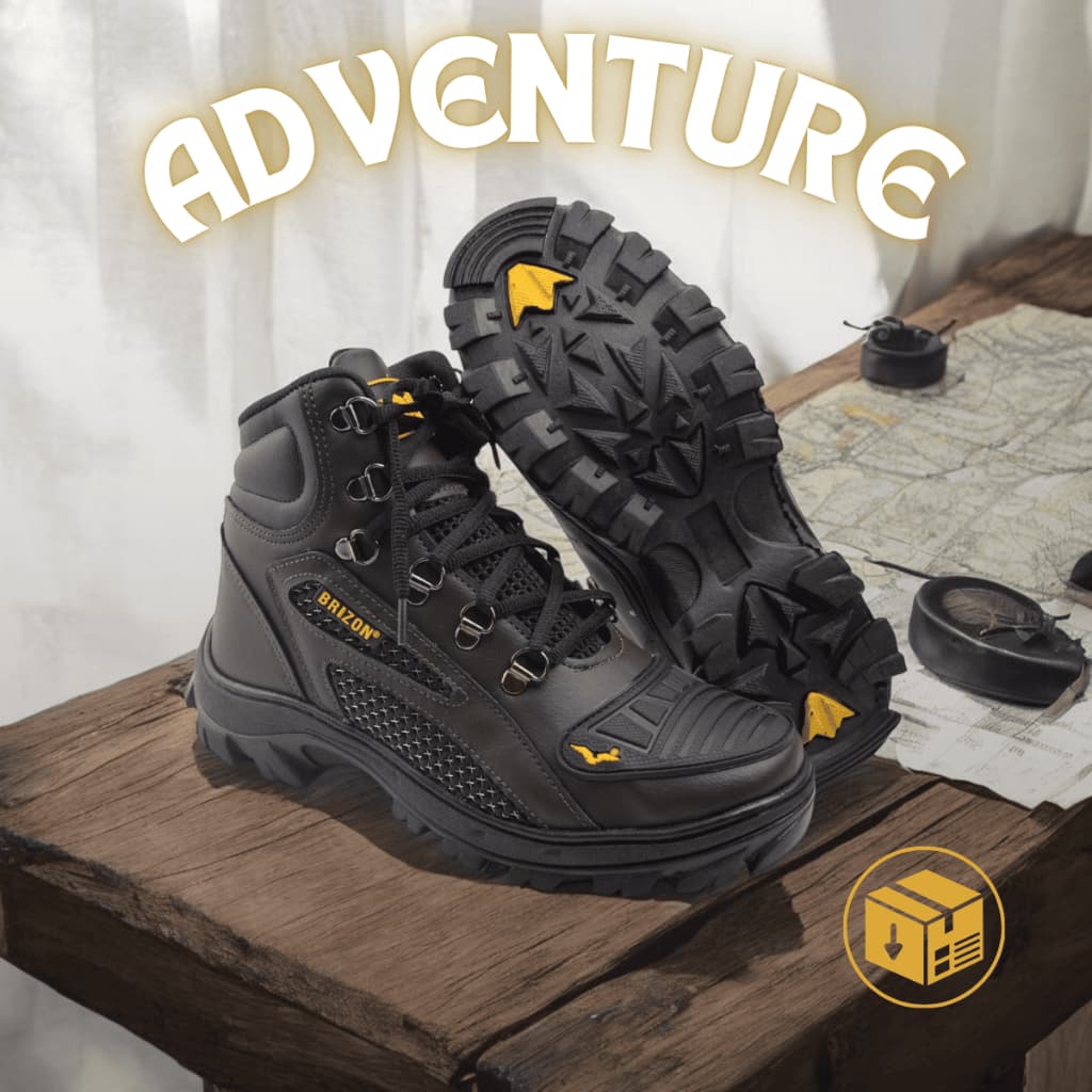 PROMOÇÃO Tênis Botinha Adventure Bota Segurança Botas de Trilha Cano Alto Confortavel Sola Borracha Proteção no Bico