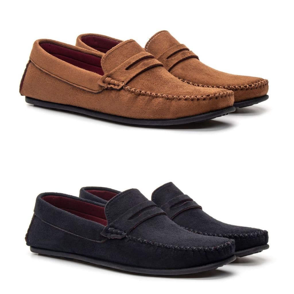 Kit 2 Pares De Mocassim Masculino Em Camurça Modelo Feito a Mão