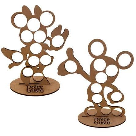 Porta Cápsulas Dolce Gusto Chá Café MDF Casal Mickey e Minnie