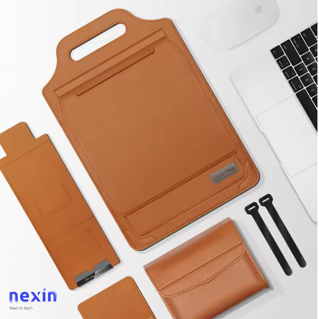 Case Capa Notebook Macbook Em Couro 5 Em 1
