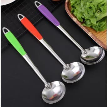 Utensílios de Cozinha Inox Colher Concha para Feijão Sopa Molhos Concha Sem Furos Inoxidável