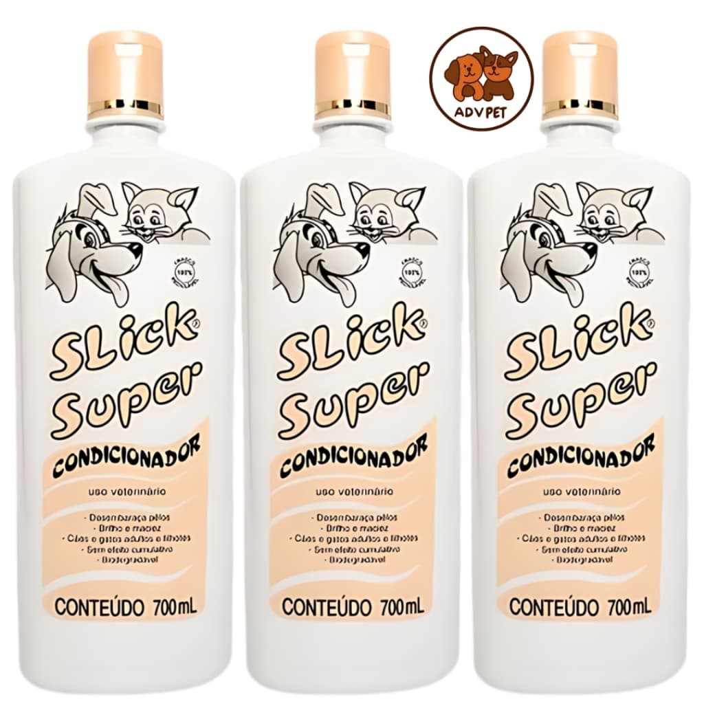 Condicionador Slick Condicionador Cão E Gato 700 Ml Kit C/3