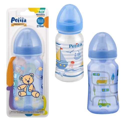 Mamadeira 270ml Com Bico Super Menino Petita