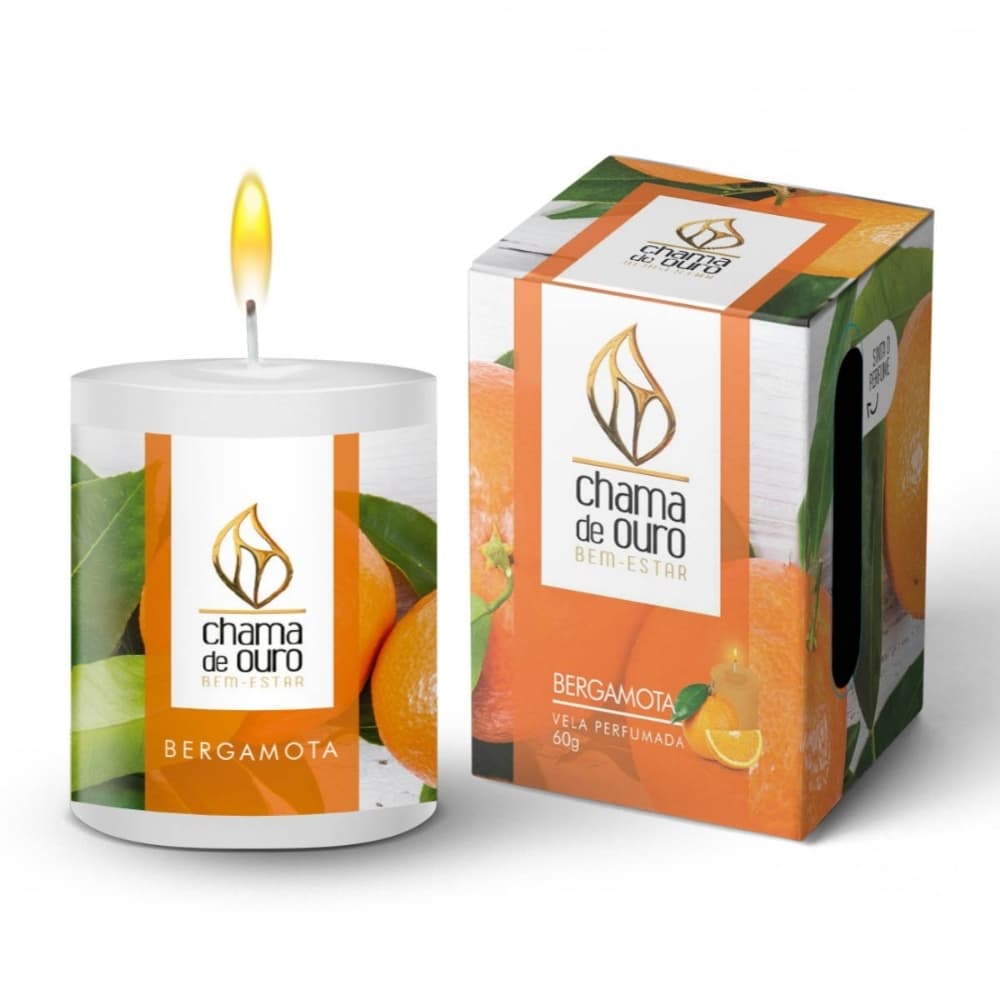Vela Aromática Bergamota Chama de Ouro 60g