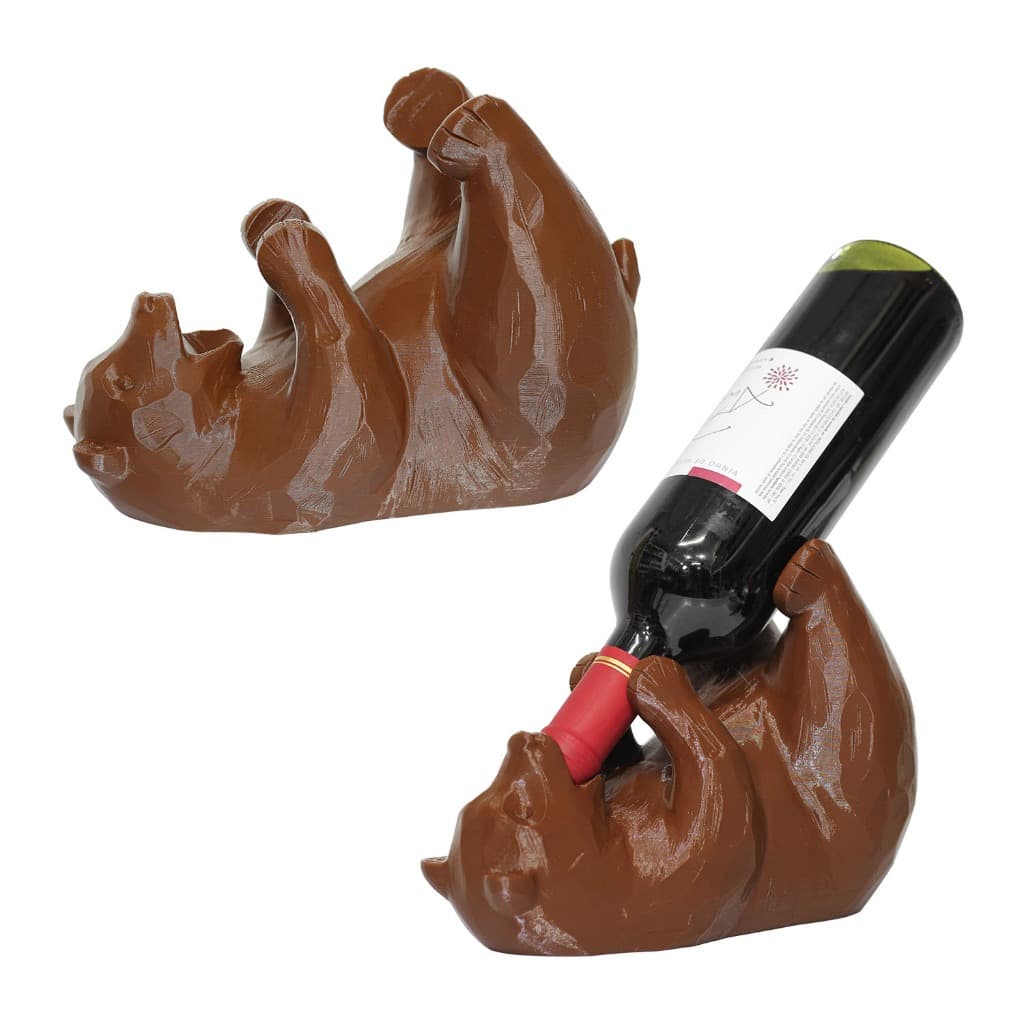 Suporte Urso para Garrafa de Vinho - Adega Porta Vinho Bar