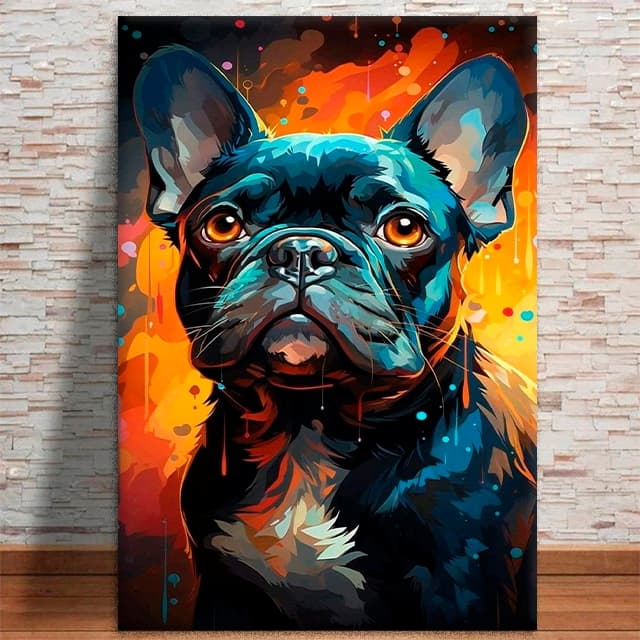 Quadro Decorativo Buldogue Francês Sala Quarto Animal Pet MDF 3mm 4k