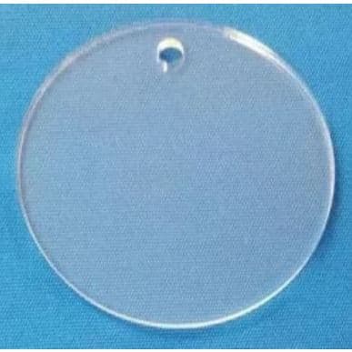 Base 5cm Com 1 Furo Redonda Acrílico Chaveiro Medalha 20pcs