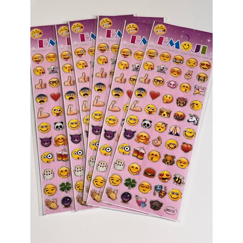 Kit com 6 Cartelas adesivos emoji WhatsApp