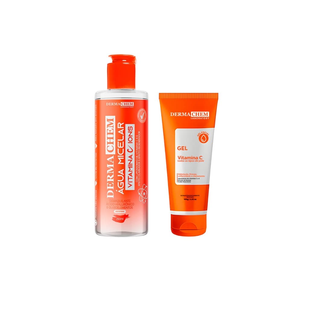 Dermachem Kit 2un - 1un Gel Facial Anti Idade + 1un Água Micelar Vitamina C