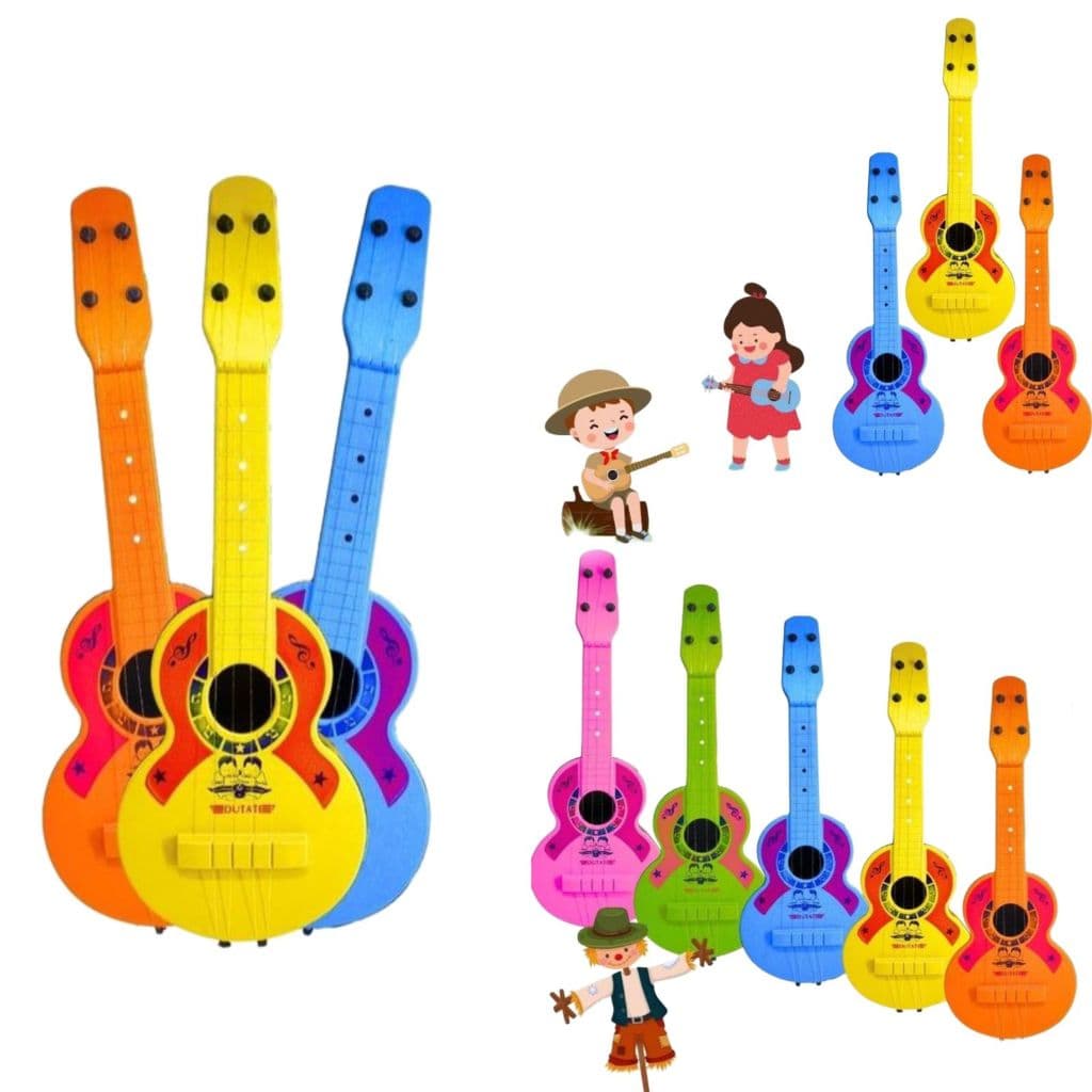 Violão Infantil Colorido Super Resistente - Brinquedo Musical Educativo para Crianças