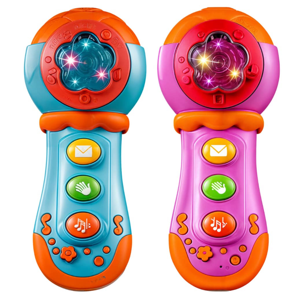 Microfone Musical Brinquedo Infantil Criança Com Sons Luzes