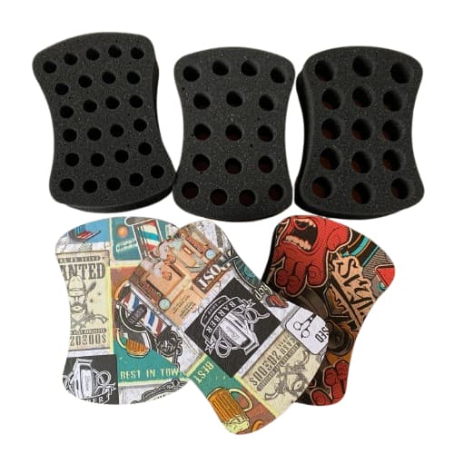 Kit 5 Esponja Nudred Bucha Enrolar Cabelo P, M ou G ESTAMPADAS