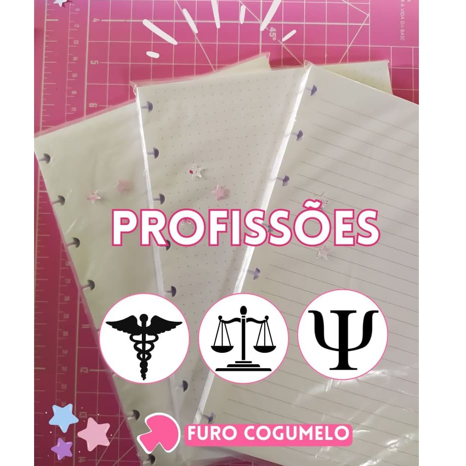 Refil de Folhas Caderno Inteligente/Discos Profissão-LOGO-curso-graduação-miolo personalizado Folha Offset 90g