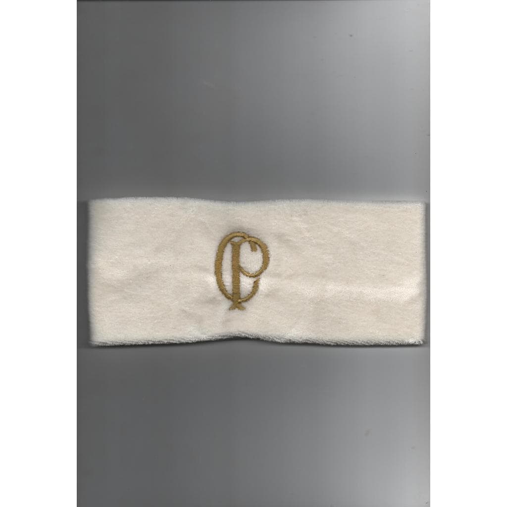 Testeira Faixa Esportiva De Cabeça Mem?his Depa! Cor Branca BORDADO DOURADO