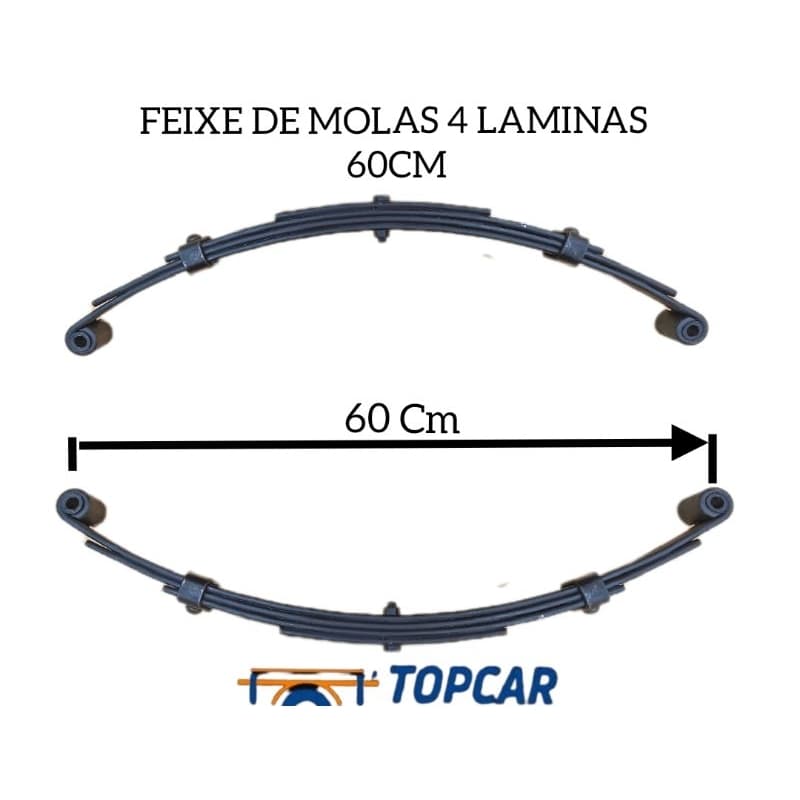 feixe de molas 4 lâminas 60cm padrão Carretinha (2 unidades)