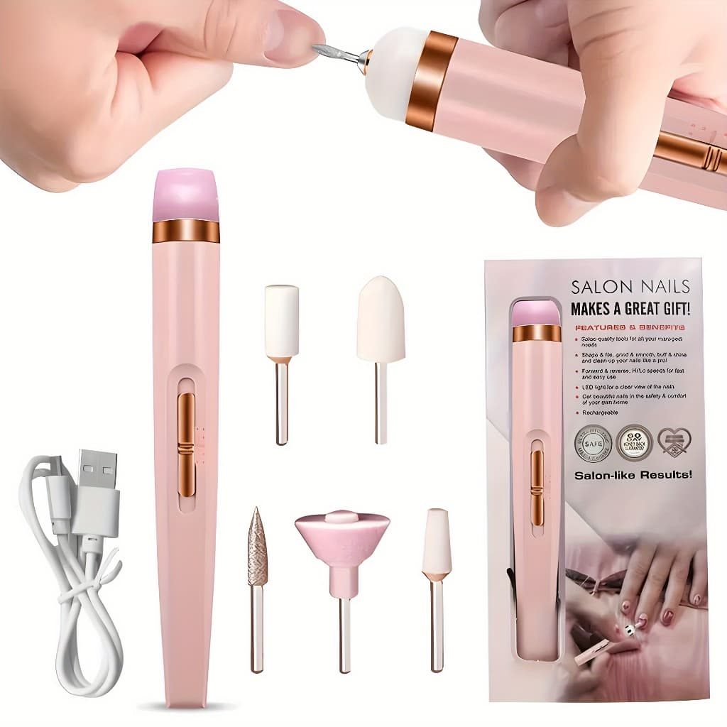 Lixadeira Elétrica Unhas Sem Fio Portátil Manicure Pedicure Caneta Artística Leve