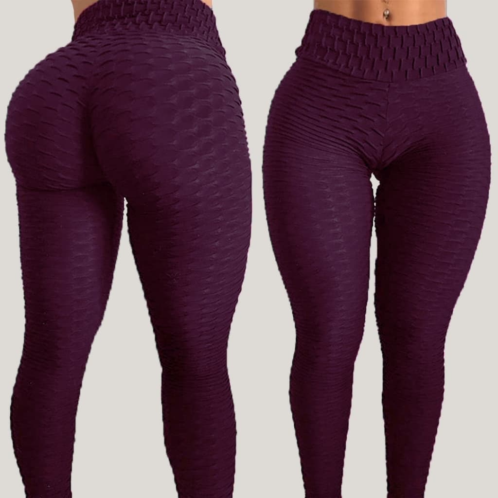Kit 2 Calça Legging Academia Feminina Bolha Suplex de Compressão Cós Alto Empina Bumbum Fitness Suplex 3D Legue Textura