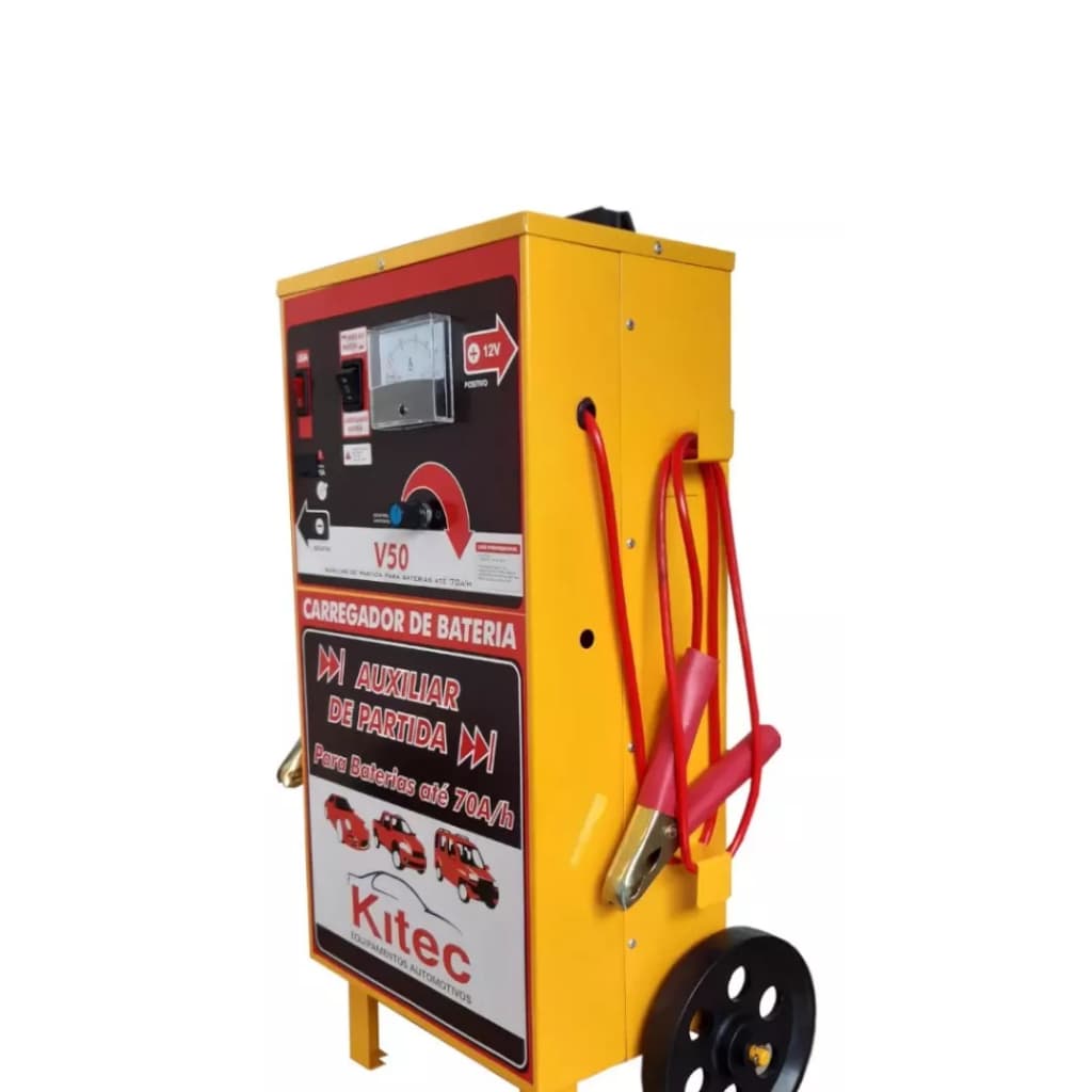 Carregador De Bateria 50a 12v Com Auxiliar Bivolt V50 Kitec