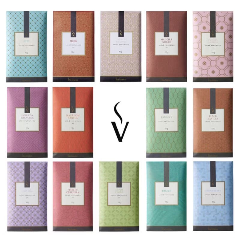 Sachê Perfumado Via Aroma  10g - Gavetas, Roupeiro, Automóvel e Bolsas