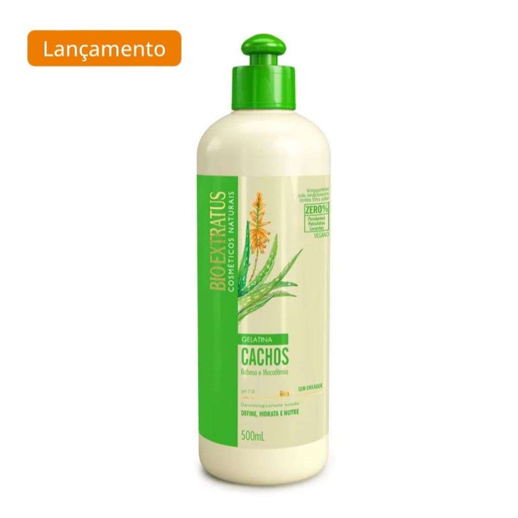 Bio Extratus Gelatina Cachos Babosa e Macadâmia 500mL - Define, Hidrata Nutre LANÇAMENTO