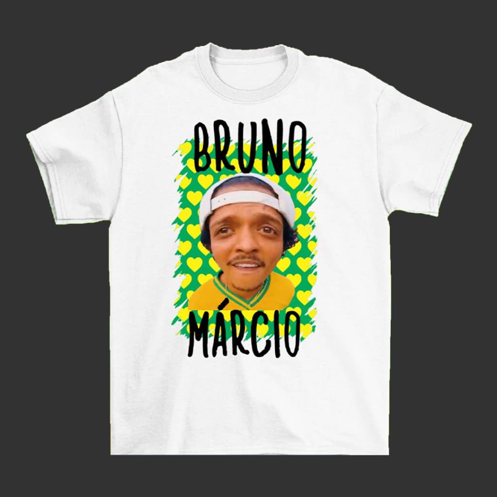 Camiseta Unissex Bruno Márcio Meme Brasil Camisa Bruno Mars Cantor Pop