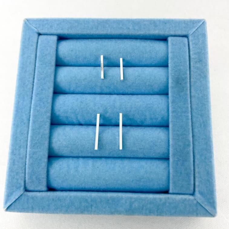 Duo de Brincos Palito - Banhado a Prata - Conjunto Kit Feminino Minimalista Delicado Versátil