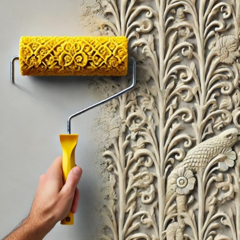 Rolo de Textura Decorativa – Transforme Suas Paredes com Estilos Únicos e Criativos