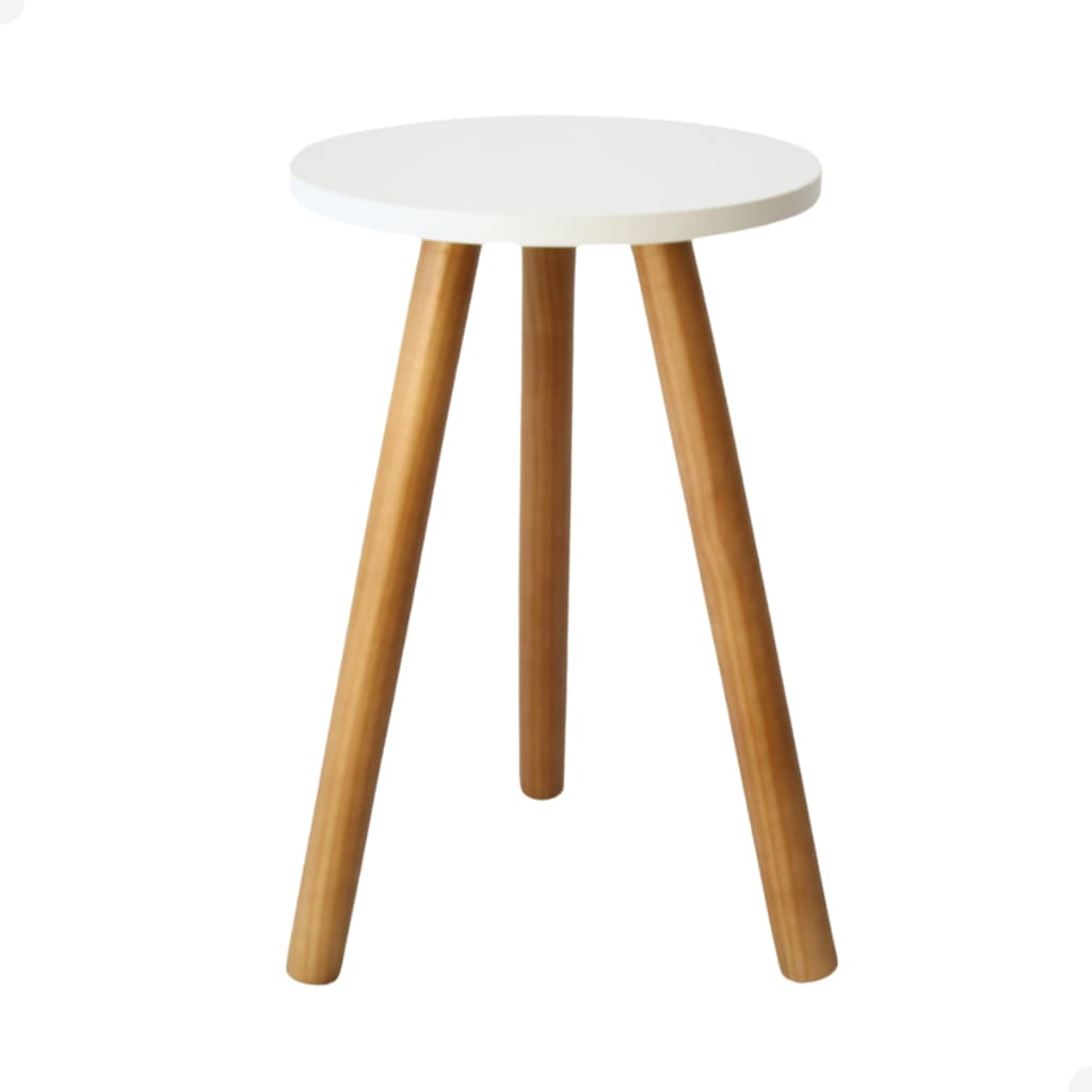 Mesinha de Canto Lateral Redonda Pé Palito Apoio Sofa Cama Mdf