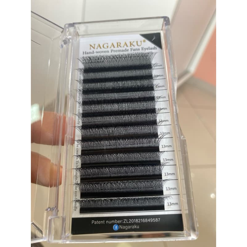 Cílios Nagaraku Curvatura D 0,07 extensão 13mm cílios 13mm