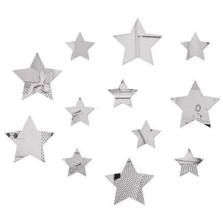 Espelho Decorativo Acrílico Estrelas 7cm Sala Quarto 12 Pçs