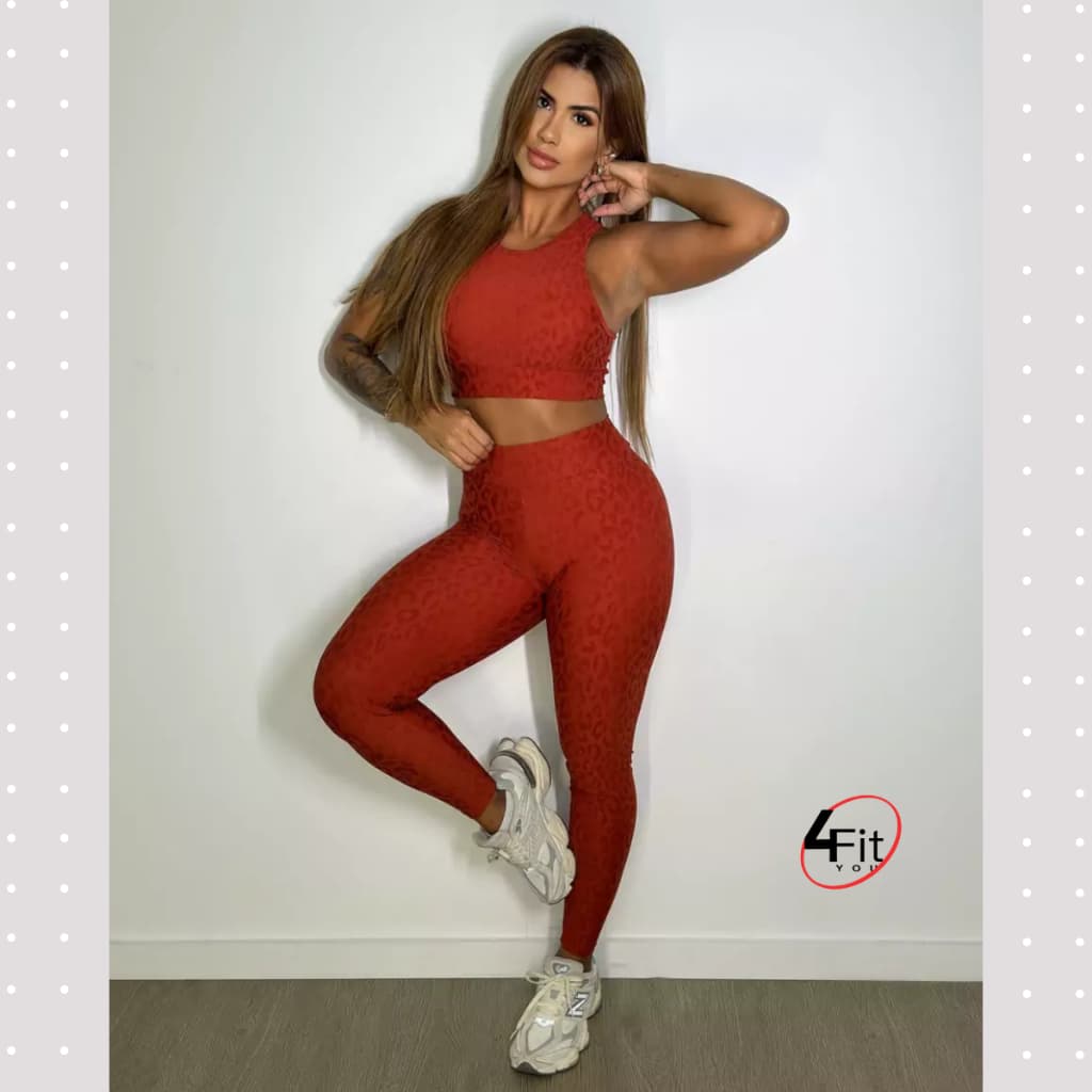 Conjunto Academia Conjunto Fitness Calça e Top Jaguar 4Fit