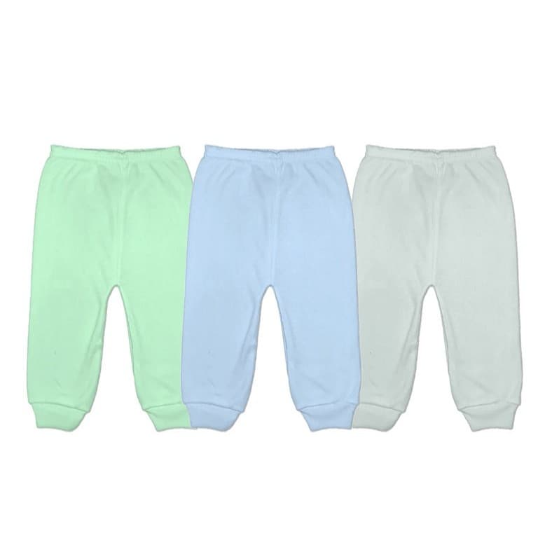 Kit Calça Mijão Liso 3 Peças Malha Pé Aberto Roupas de Bebê