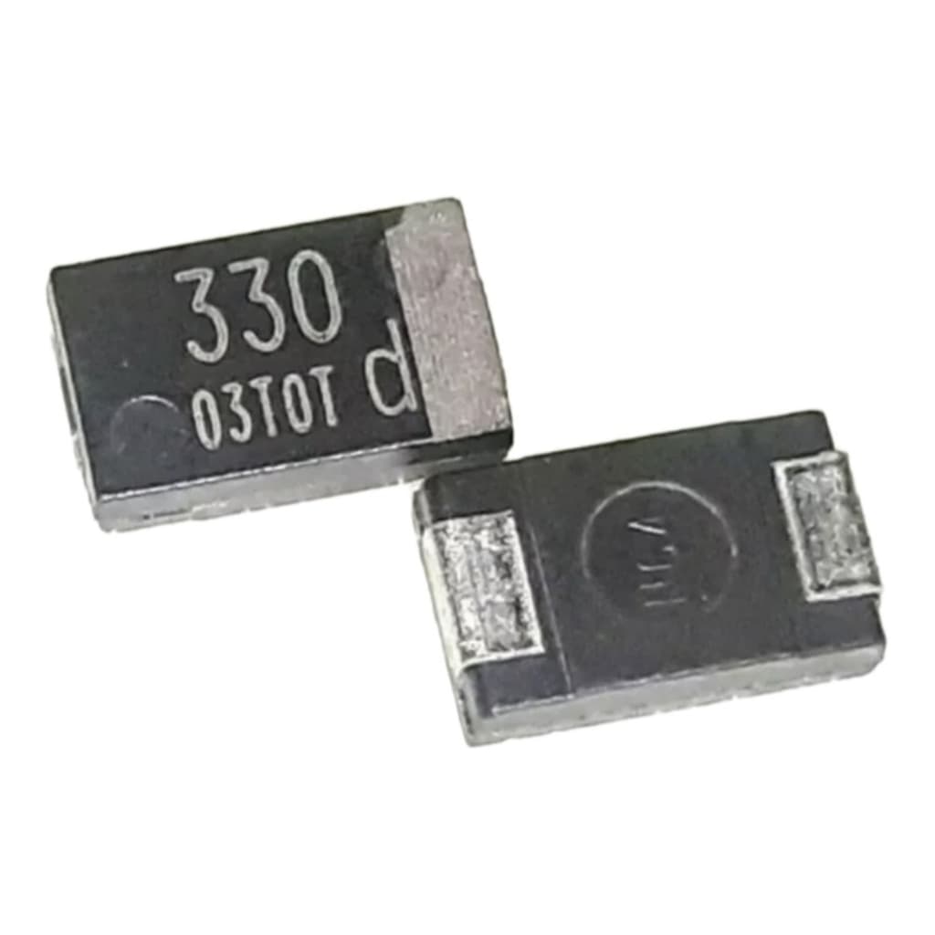 Capacitor Tântalo 330uf/2v Smd Kit C/5 Pçs Originais e Novas