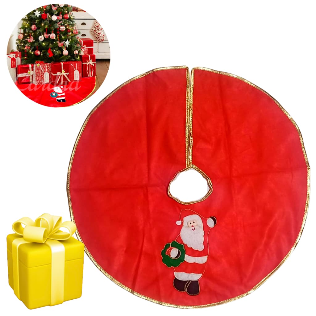 Saia base 60cm decoração para arvore de natal com enfeites desenho papai noel