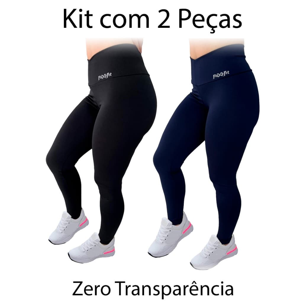 Kit 2 Calças Leg Suplex Feminina Fitness (Zero Transparência)