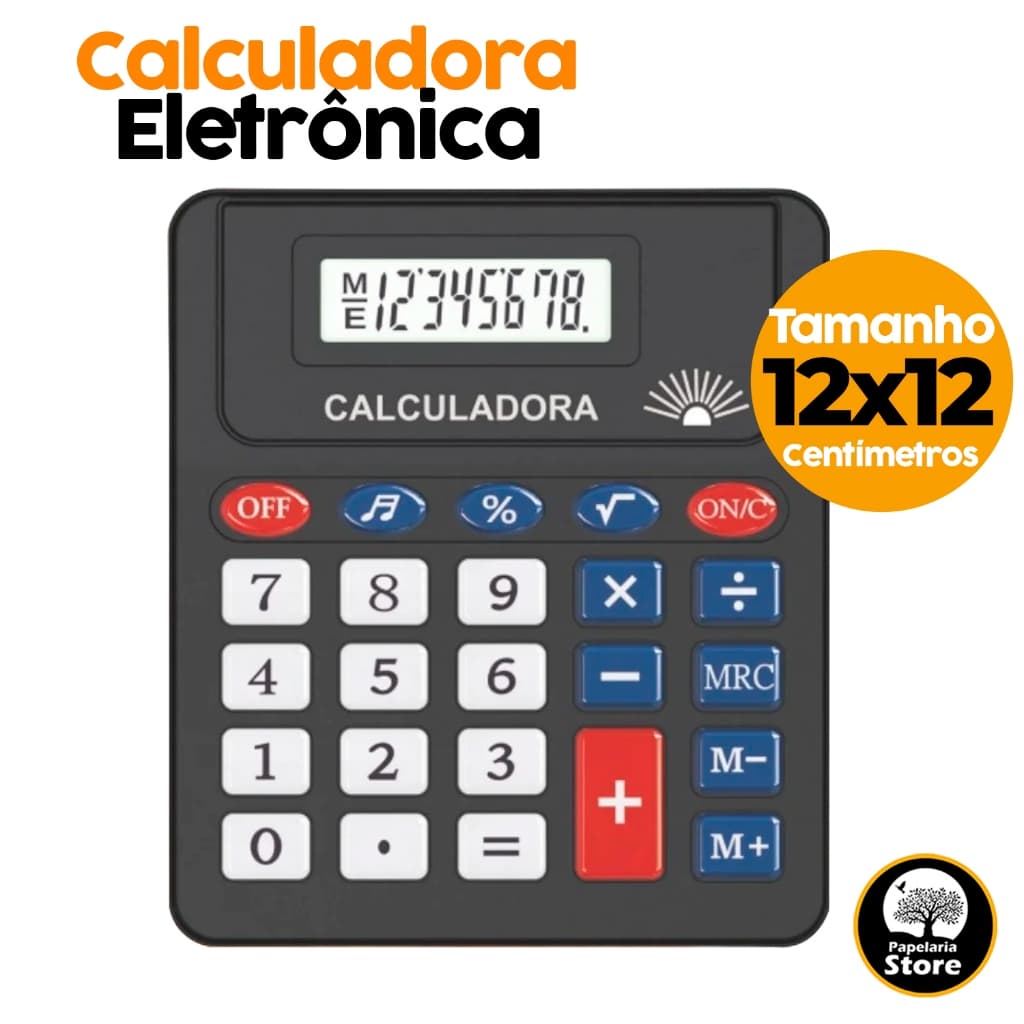 Calculadora Eletrônica De Mesa Para Escritório Estudo Escola Com 8 Dígitos Bateria Inclusa