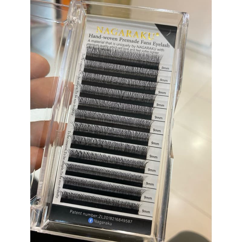 Cílios Nagaraku Curvatura C 0,07 extensão 9mm cílios 9mm
