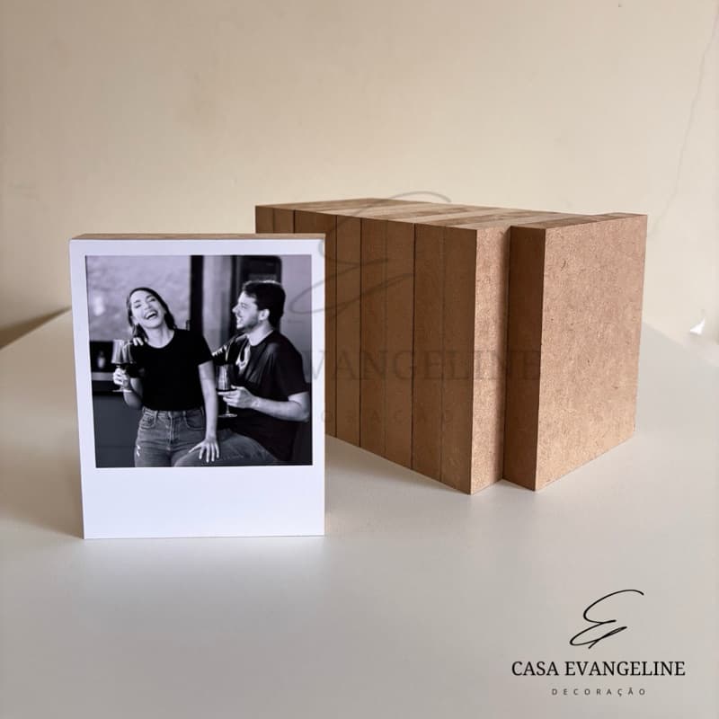 Kit 30 Bases De MDF CRU 10x8cm Para Fotos Polaroid De Mesa Adesivas Decoração De Ambiente 15mm
