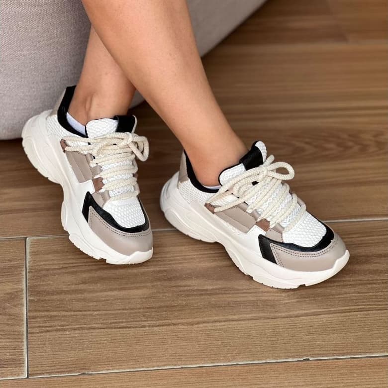 Tenis Feminino Sneaker Plataforma Tratorado Lancamento Promocao
